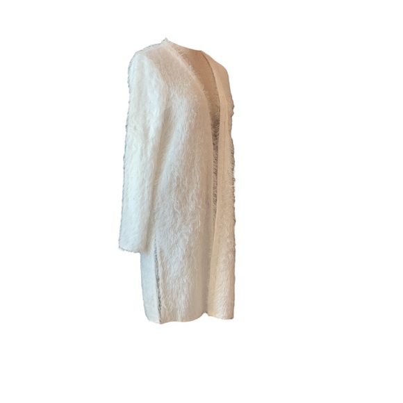 Candies Fuzzy Cream Knit Cardigan Long Sleeves Sz M - Picture 3 of 7